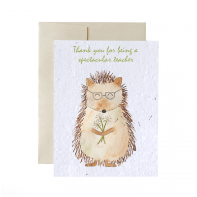 Hedgehog Teacher | EN -  THANK YOU FOR BEING A SPACTACULAR TEACHER - Flower Ink